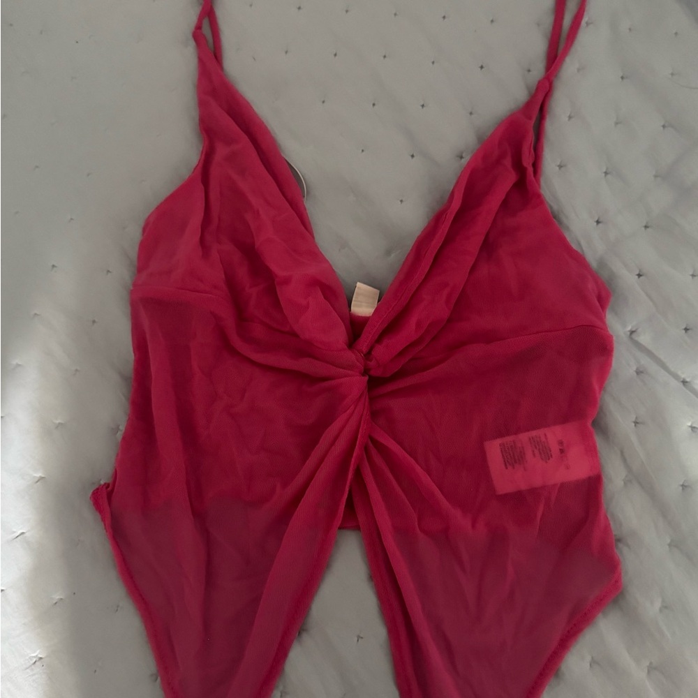 Urban Outfitters Pink Tie-Front Blouse